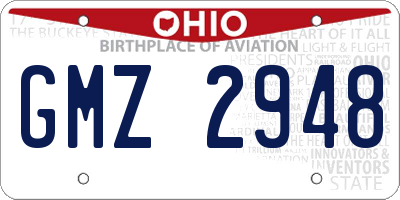 OH license plate GMZ2948