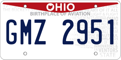 OH license plate GMZ2951