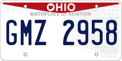 OH license plate GMZ2958