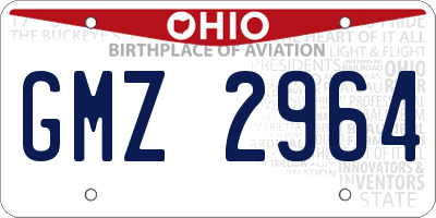 OH license plate GMZ2964