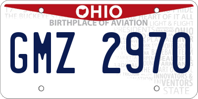 OH license plate GMZ2970