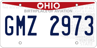 OH license plate GMZ2973