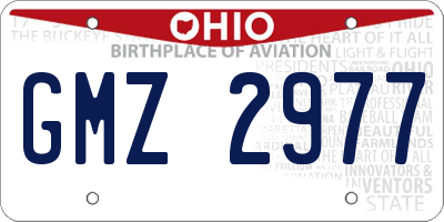 OH license plate GMZ2977