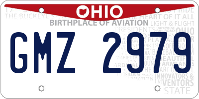 OH license plate GMZ2979
