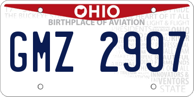 OH license plate GMZ2997