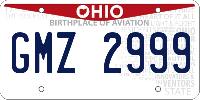 OH license plate GMZ2999