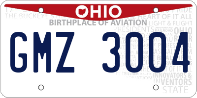 OH license plate GMZ3004