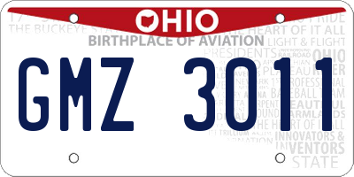 OH license plate GMZ3011