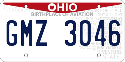 OH license plate GMZ3046