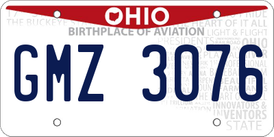 OH license plate GMZ3076