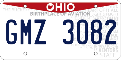 OH license plate GMZ3082