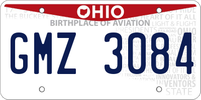 OH license plate GMZ3084