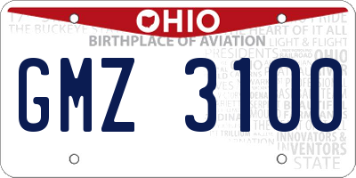 OH license plate GMZ3100