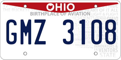 OH license plate GMZ3108
