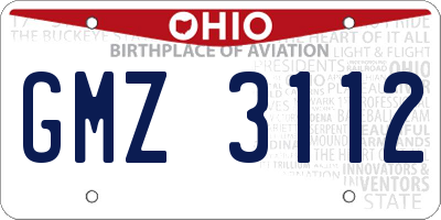 OH license plate GMZ3112