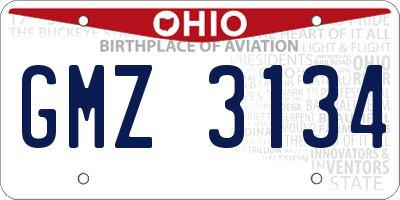 OH license plate GMZ3134