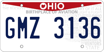OH license plate GMZ3136