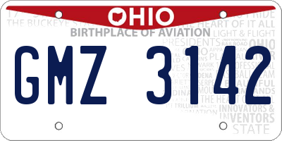 OH license plate GMZ3142
