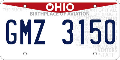 OH license plate GMZ3150