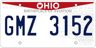 OH license plate GMZ3152