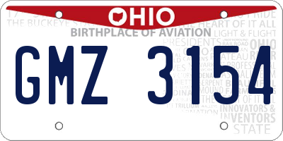 OH license plate GMZ3154