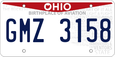 OH license plate GMZ3158