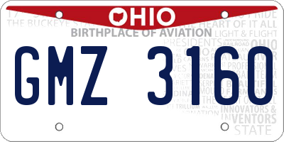 OH license plate GMZ3160