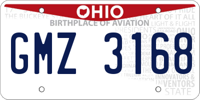 OH license plate GMZ3168