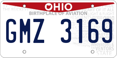 OH license plate GMZ3169