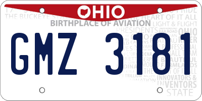 OH license plate GMZ3181