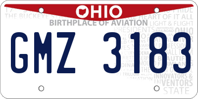 OH license plate GMZ3183
