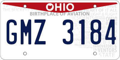 OH license plate GMZ3184