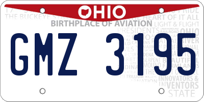 OH license plate GMZ3195