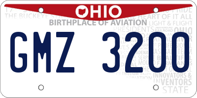 OH license plate GMZ3200