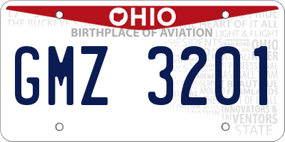 OH license plate GMZ3201