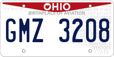 OH license plate GMZ3208