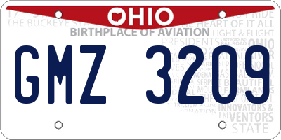 OH license plate GMZ3209