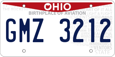 OH license plate GMZ3212