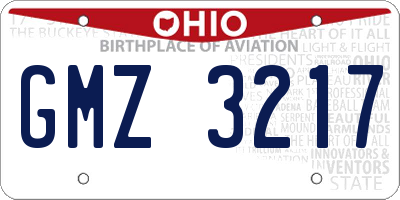 OH license plate GMZ3217
