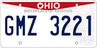 OH license plate GMZ3221