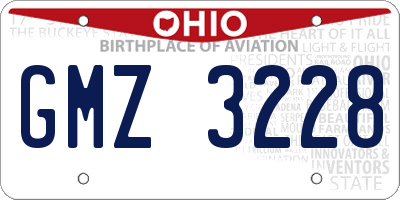 OH license plate GMZ3228