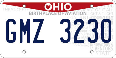 OH license plate GMZ3230