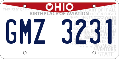 OH license plate GMZ3231