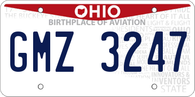 OH license plate GMZ3247