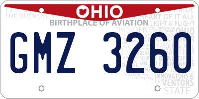 OH license plate GMZ3260