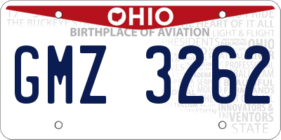 OH license plate GMZ3262
