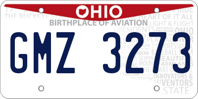 OH license plate GMZ3273