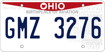 OH license plate GMZ3276
