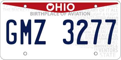 OH license plate GMZ3277