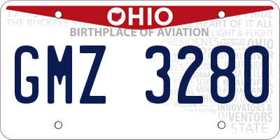 OH license plate GMZ3280